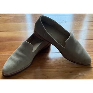 Patina By Portland Leather Loafers Pointed Toe Womens 5.5 Point Flats Taupe NWOT